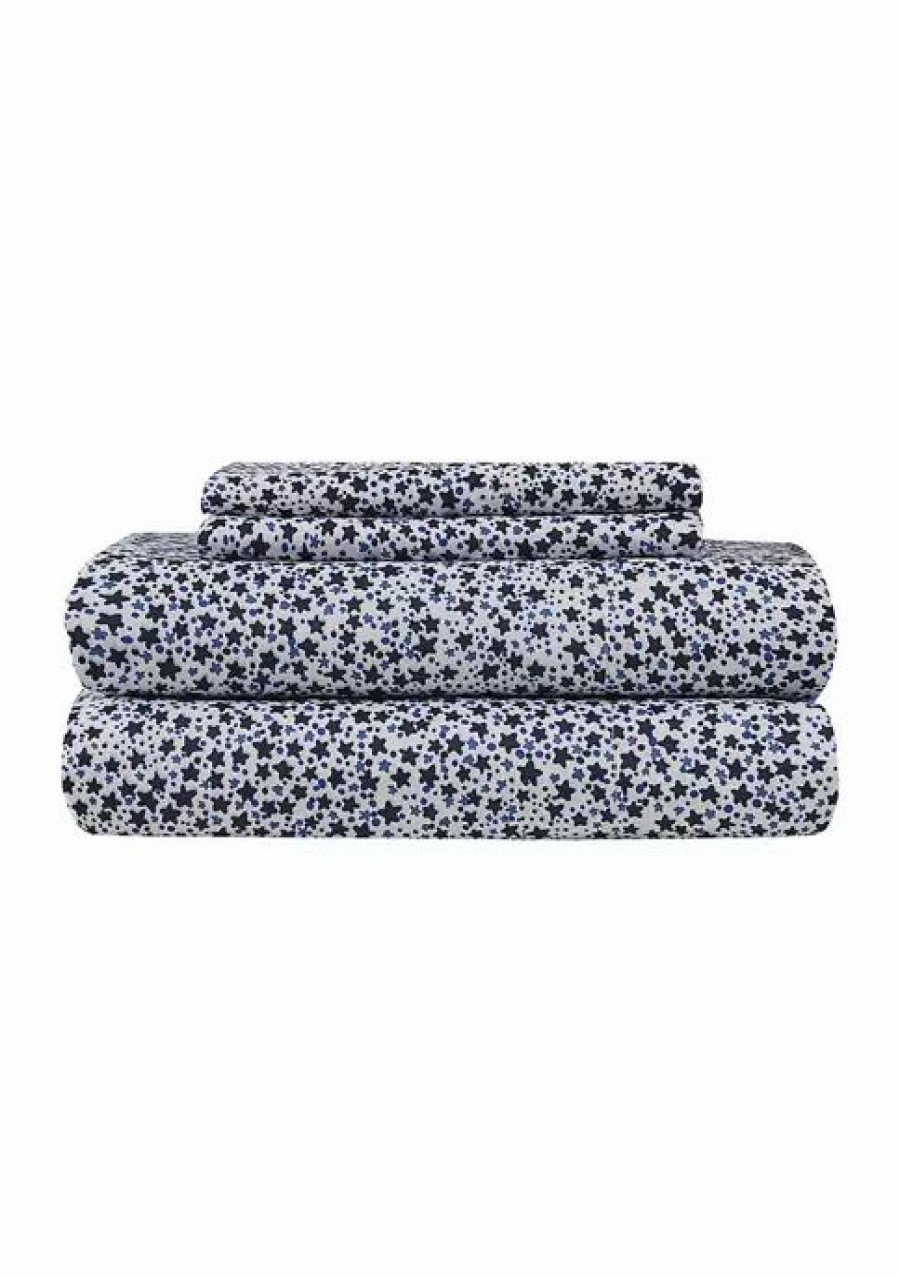 Bed & Bath * | Cheap Modern. Southern. Home. Sketched Stars Microfiber Sheet Set Blue