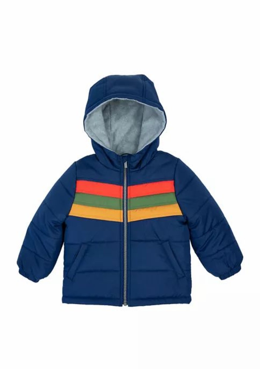 Kids * | Cheap Carter'S Baby Boys Color Block Puffer Jacket Navy