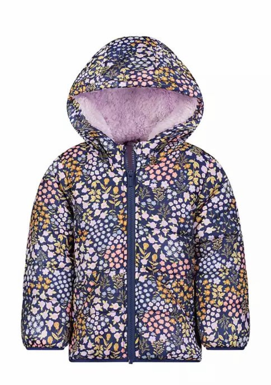 Kids * | Best Pirce Carter'S Girls 4-6X Printed Puffer Jacket Ditsy Floral