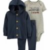 Kids * | Best Deal Carter'S Baby Boys 3-Piece Little Cardigan Set Navy