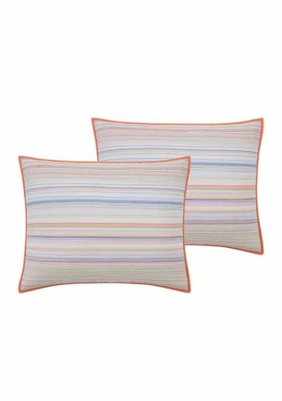 Bed & Bath * | New Modern. Southern. Home. Water'S Edge Stripe Mini Set Coral Multi