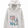 Kids * | Budget Carter'S Girls 7-16 Make Your Own Magic French Terry Hoodie Heather