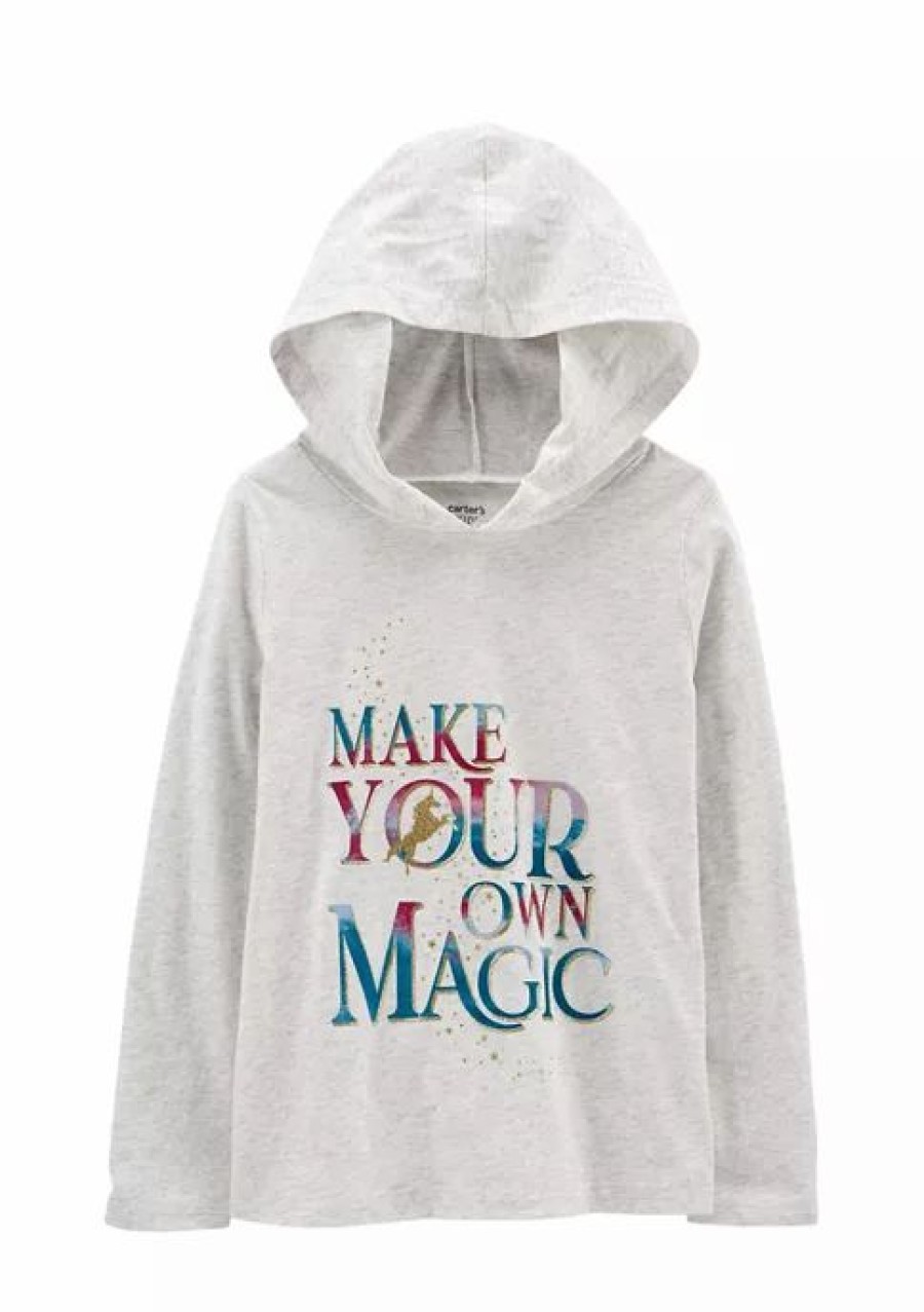 Kids * | Budget Carter'S Girls 7-16 Make Your Own Magic French Terry Hoodie Heather