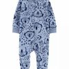 Kids * | Promo Carter'S Baby Boys Koala Zip Up Fleece Sleep & Play One Piece Blue