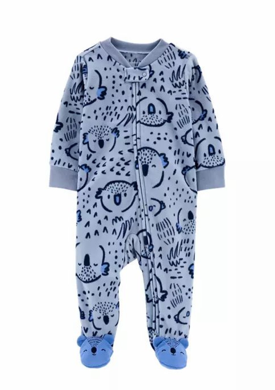 Kids * | Promo Carter'S Baby Boys Koala Zip Up Fleece Sleep & Play One Piece Blue