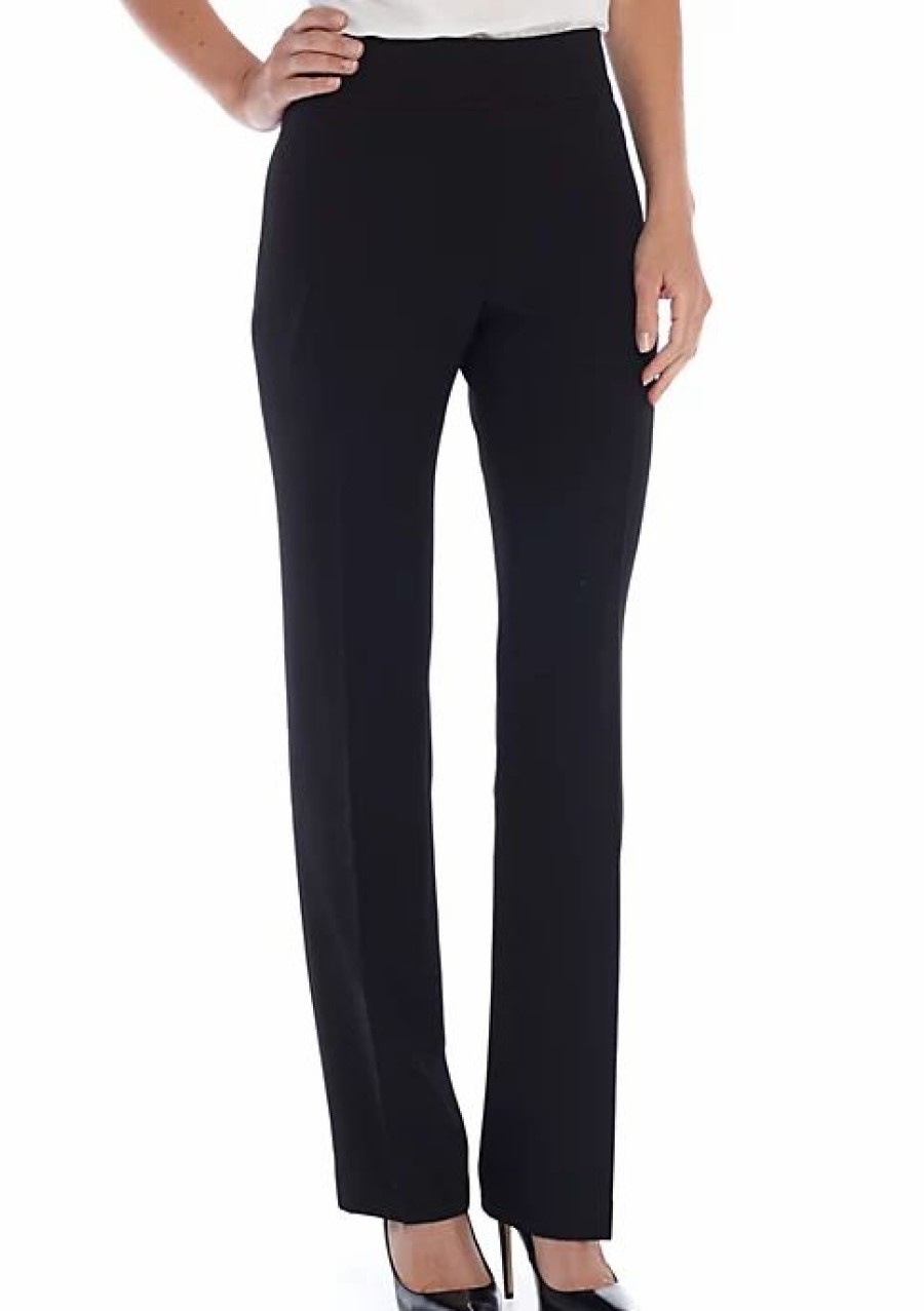 Women * | New Kasper Women'S Kristy Slim Pants Black