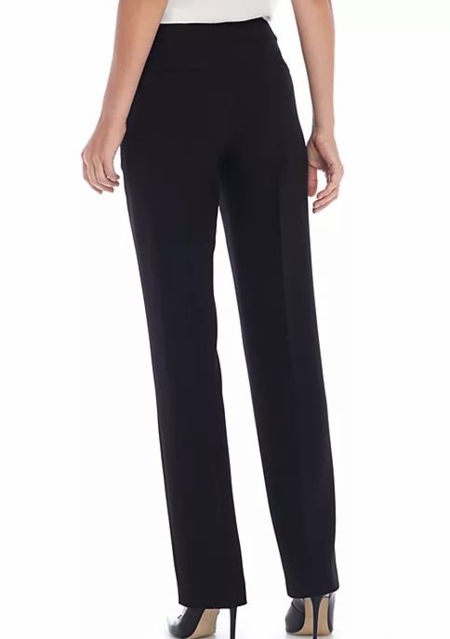 Women * | New Kasper Women'S Kristy Slim Pants Black