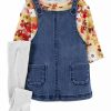 Kids * | Hot Sale Carter'S Baby Girls Printed Dress Set Denim