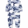 Kids * | Flash Sale Carter'S Baby Boys 1-Piece Airplane Fleece Footie Pjs Print