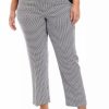 Women * | Best Deal Kasper Plus Size Slim Houndstooth Pants Black/White