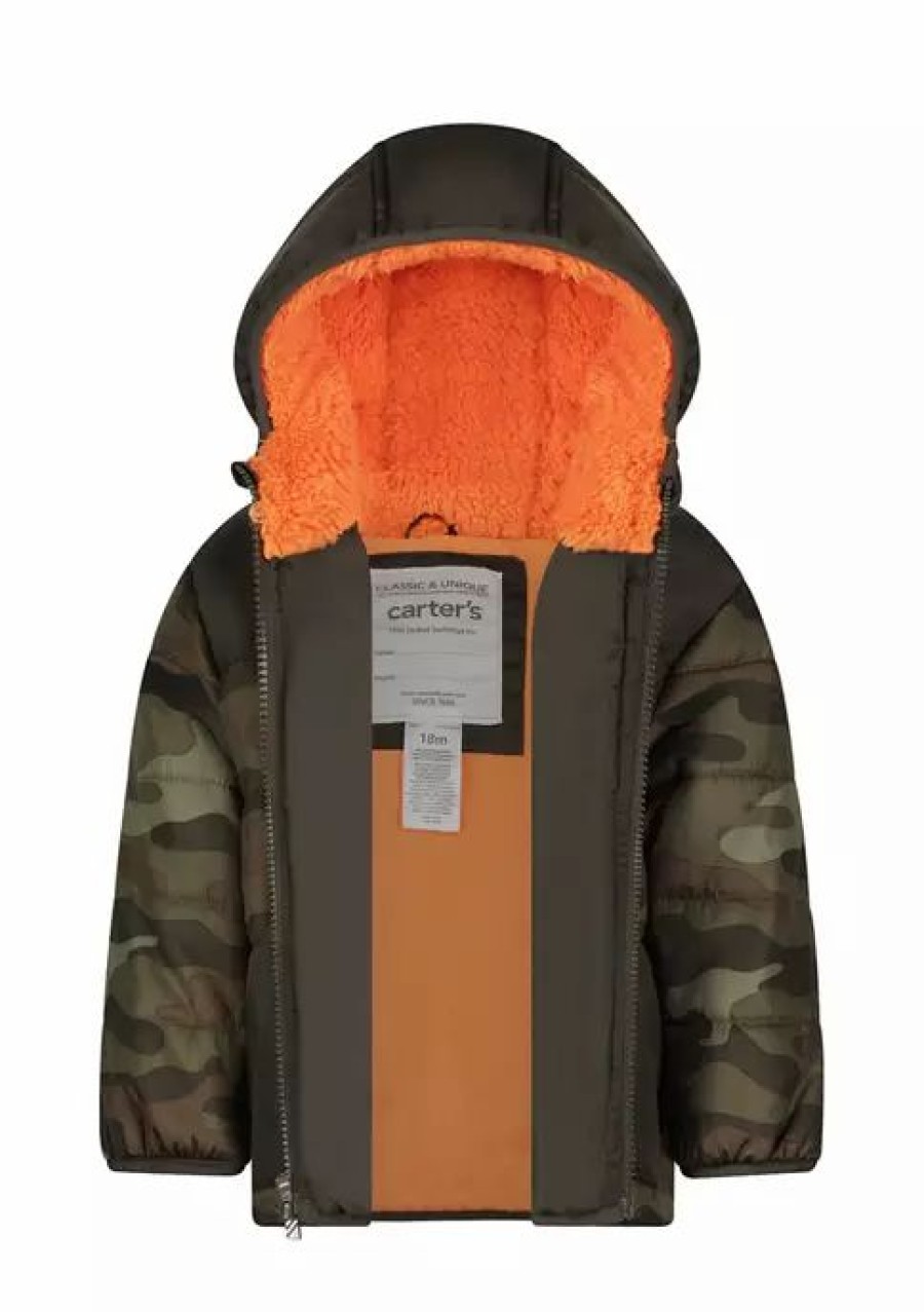 Kids * | Cheapest Carter'S Baby Boys Printed Puffer Jacket Camo