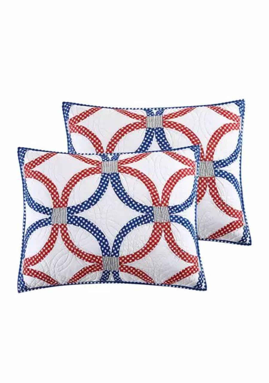 Bed & Bath * | Budget Modern. Southern. Home. Americana Ring Standard Sham Blue