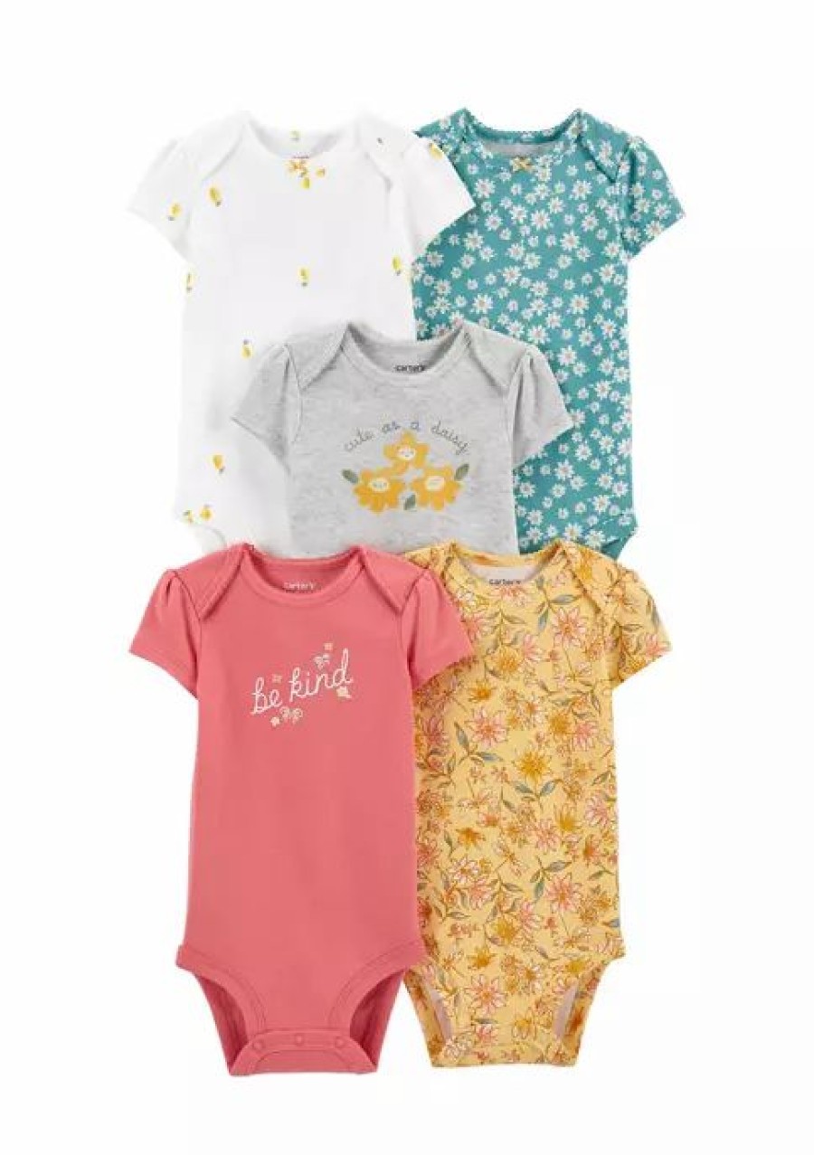 Kids * | Top 10 Carter'S Baby 5-Pack Short-Sleeve Original Bodysuits Assorted (