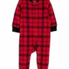 Kids * | Best Deal Carter'S Baby Boys Buffalo Check 2-Way Zip Fleece Sleep & Play Plaid (981