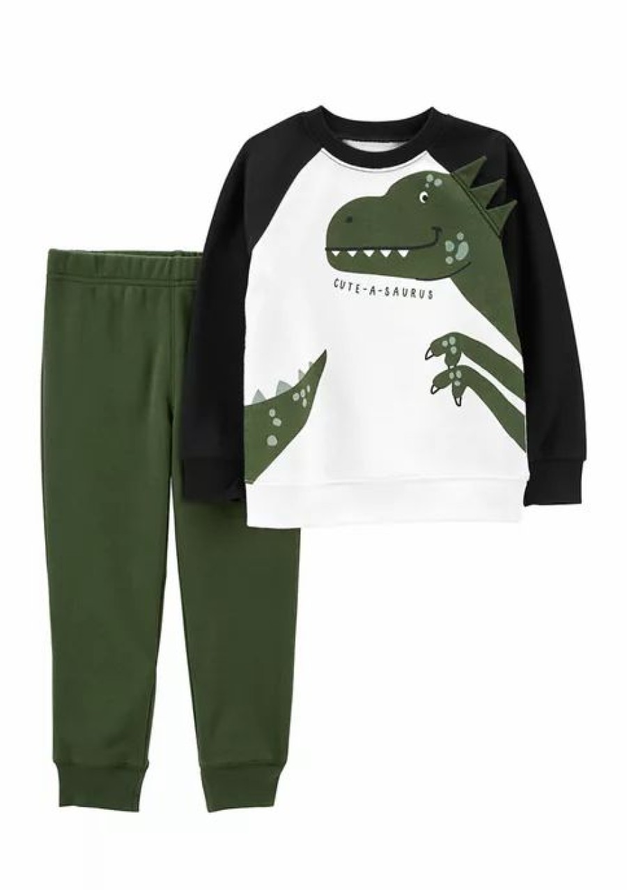 Kids * | Best Pirce Carter'S Baby Boys Black And Green Dino Set Assorted