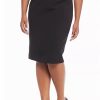 Women * | Best Sale Kasper Plus Size Solid Pencil Skirt Black