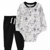 Kids * | Budget Carter'S Baby Boys 2-Piece Elephant Bodysuit Pants Set Print (969