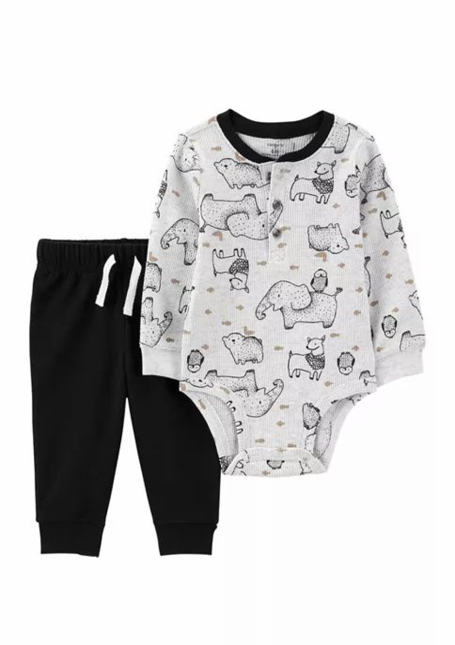 Kids * | Budget Carter'S Baby Boys 2-Piece Elephant Bodysuit Pants Set Print (969