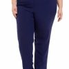 Women * | Top 10 Kasper Plus Size Elastic Back Trouser Pants Kasper Navy