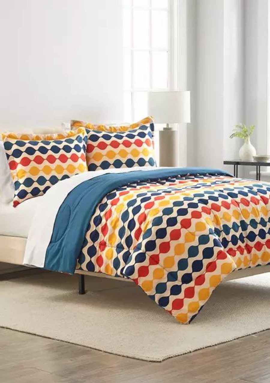 Bed & Bath * | Best Pirce Modern. Southern. Home. Geometric Comforter Set Blue