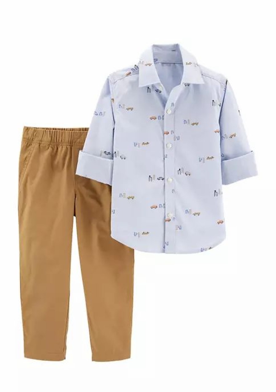 Kids * | Promo Carter'S Baby Boys Blue Woven Set Assorted