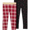 Kids * | Best Deal Carter'S Toddler Girls Red And Black Leggings 2 Pack Set Assorted (