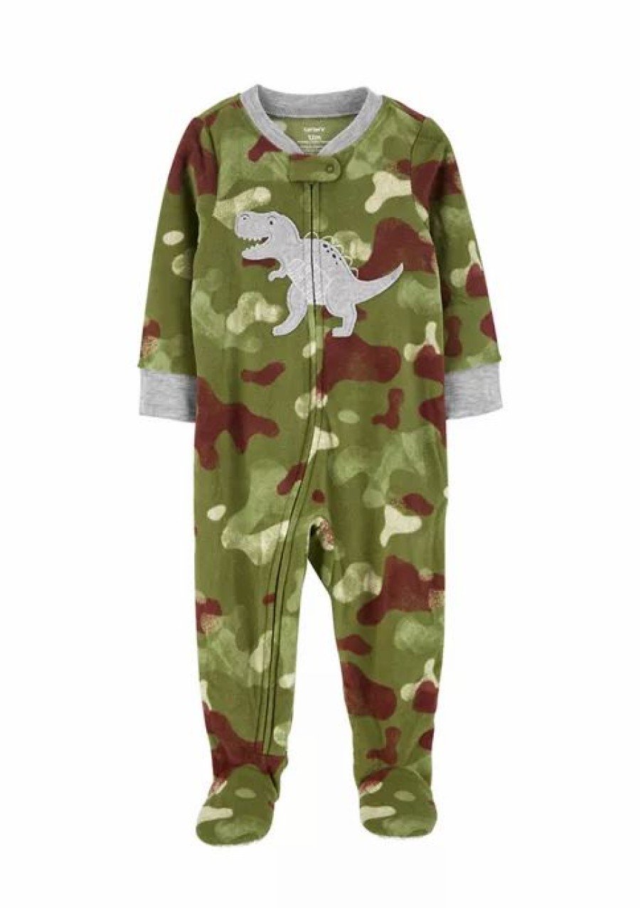 Kids * | Budget Carter'S Toddler Boys Printed One Piece Pajama Green