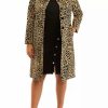 Women * | Budget Kasper Plus Size Long Sleeve Stretch Knit Animal Print Jacket Doe/Black