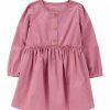 Kids * | Best Deal Carter'S Toddler Girls Long-Sleeve Dobby Dress Pink (650)