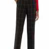 Women * | Promo Kasper Women'S Wide Leg Windowpane Pants Black Multi