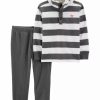 Kids * | Hot Sale Carter'S Baby Boys Gray Stripe Set Assorted