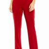 Women * | Deals Kasper Petite Pull On Faux Fly Wide Leg Ponte Trouser Fire Red