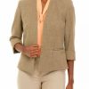 Women * | New Kasper Women'S Roll Cuff Open Front Jacket Cypress Grey