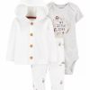 Kids * | Coupon Carter'S Baby 3-Piece Little Love Cardigan Set White (100