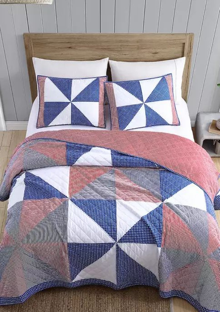 Bed & Bath * | Top 10 Modern. Southern. Home. Americana Pinwheel Quilt Red