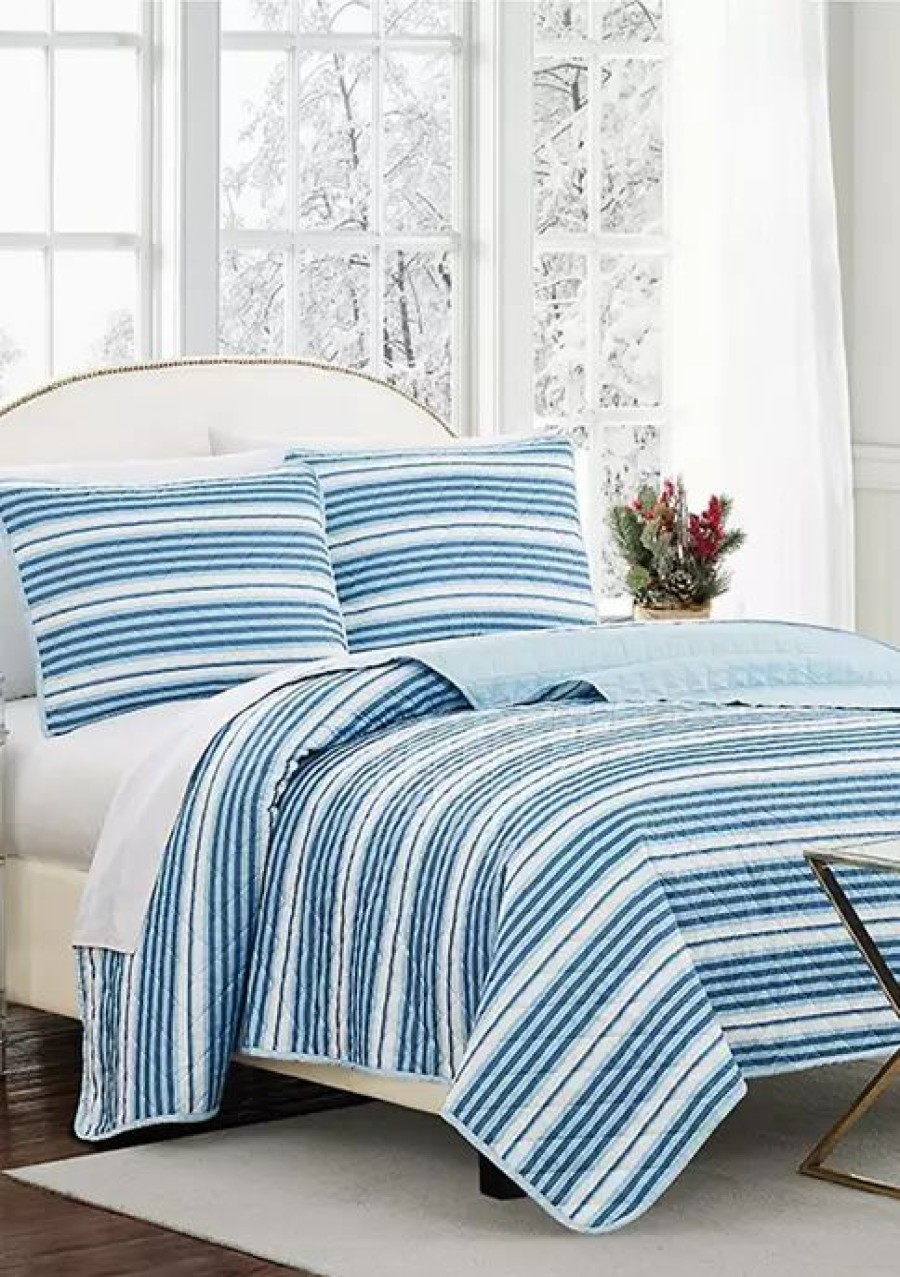 Bed & Bath * | Best Deal Modern. Southern. Home. Blue Stripe Quilt Multi