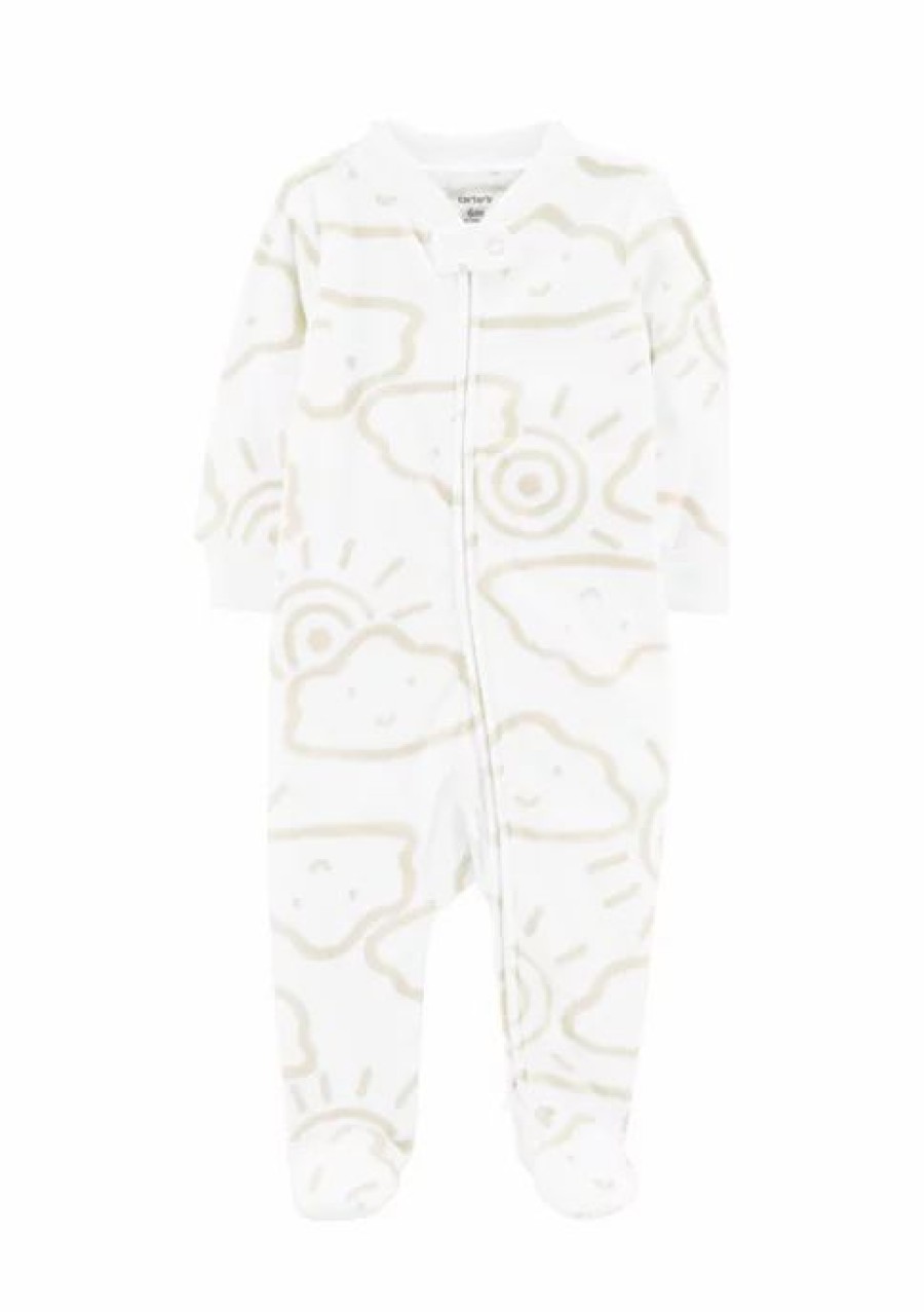 Kids * | Best Reviews Of Carter'S Baby Boys Sun And Clouds Pajama Bodysuit Ivory (153