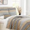 Bed & Bath * | Hot Sale Modern. Southern. Home. Tan Wide Stripe 6-Piece Quilt Set Tan Multi