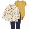 Kids * | Hot Sale Carter'S Baby Girls 3 Piece Quilted Little Cardigan Set Yellow (70