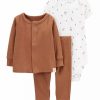 Kids * | Coupon Carter'S Baby 3-Piece Little Cardigan Set Brown