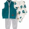 Kids * | Discount Carter'S Baby Boys 3 Piece Little Vest Set Teal (446)