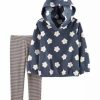 Kids * | Cheapest Carter'S Baby Girls Long Sleeve Gray Flower Leggings Set Assorted (