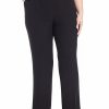 Women * | Outlet Kasper Plus Size Crepe Slim Pants Black