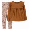 Kids * | New Carter'S Girls 4-6X Top And Floral Printed Leggings Set Assorted