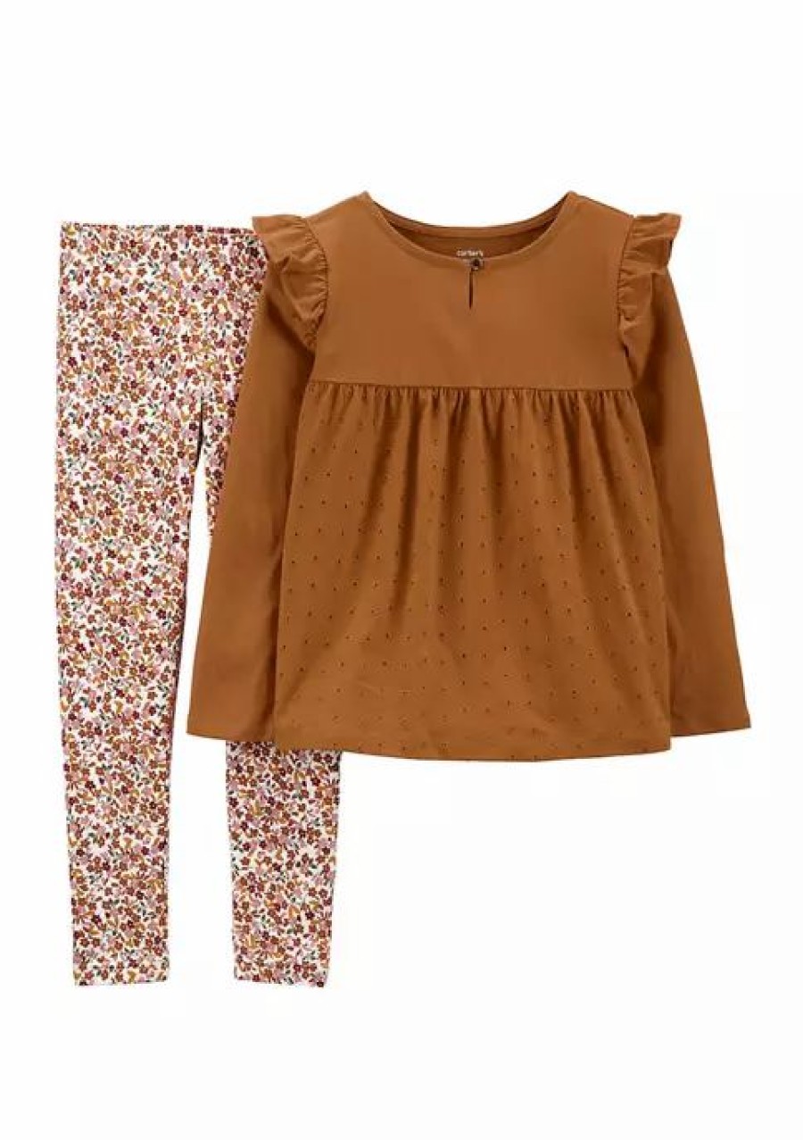 Kids * | New Carter'S Girls 4-6X Top And Floral Printed Leggings Set Assorted