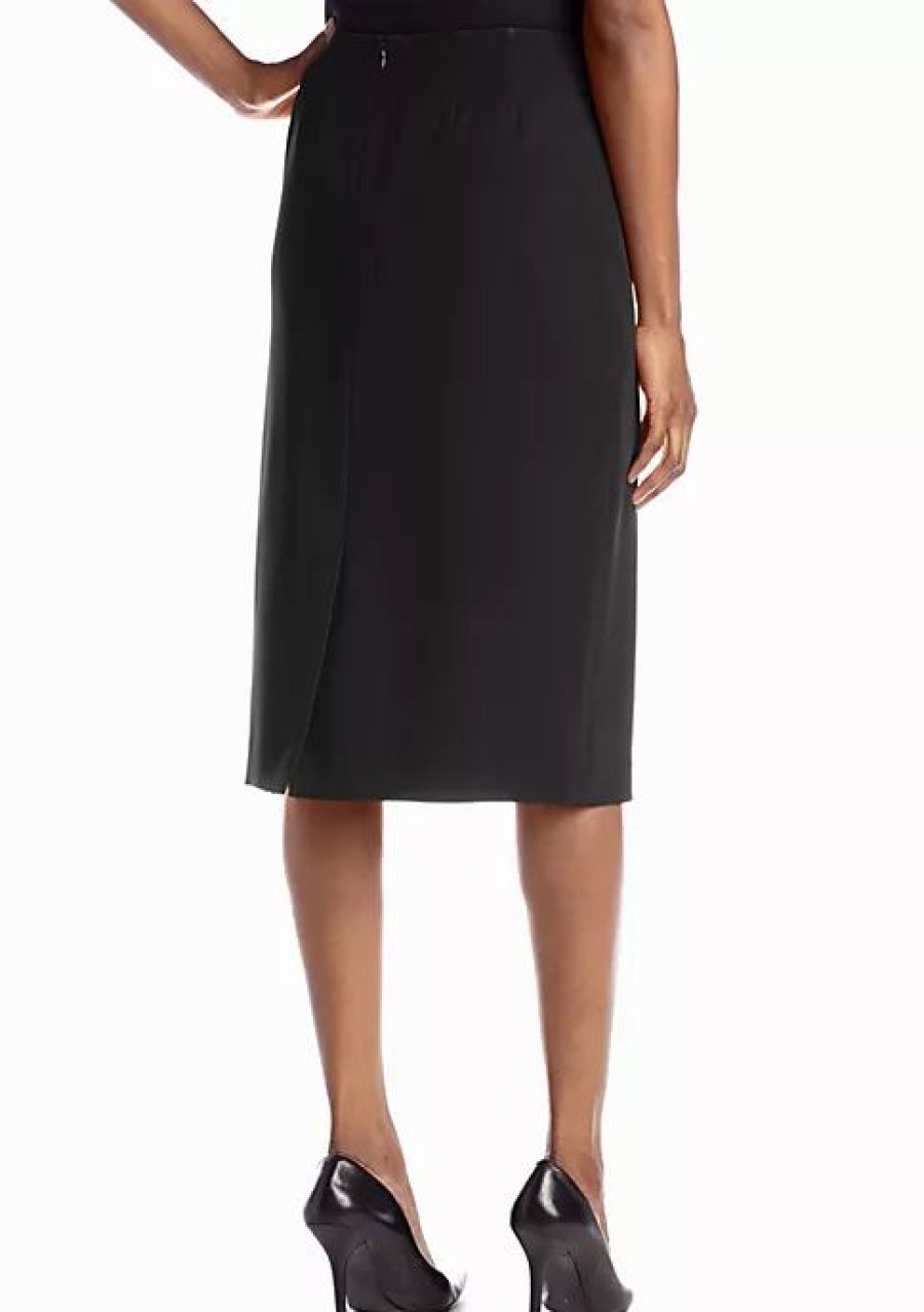 Women * | Flash Sale Kasper Petite Skimmer Skirt Black