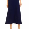 Women * | Cheap Kasper Women'S Pull On Crosshatch Solid Maxi Skirt Kasper Navy