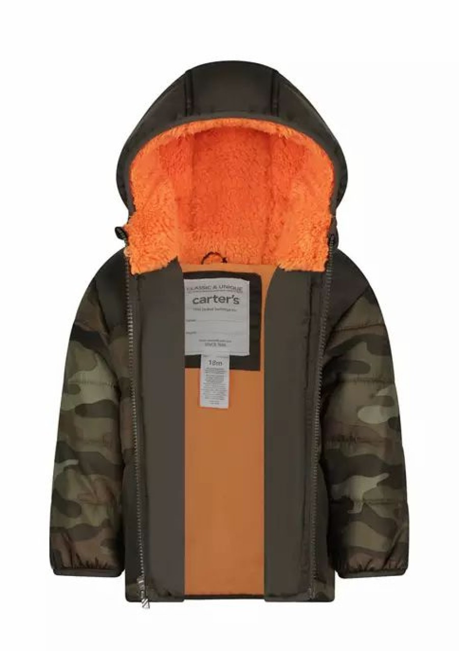 Kids * | Outlet Carter'S Toddler Boys Printed Puffer Jacket Camo