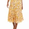 Women * | Best Sale Kasper Women'S Pull On Paisley Tiered Woven Skirt Butterscotch Combo