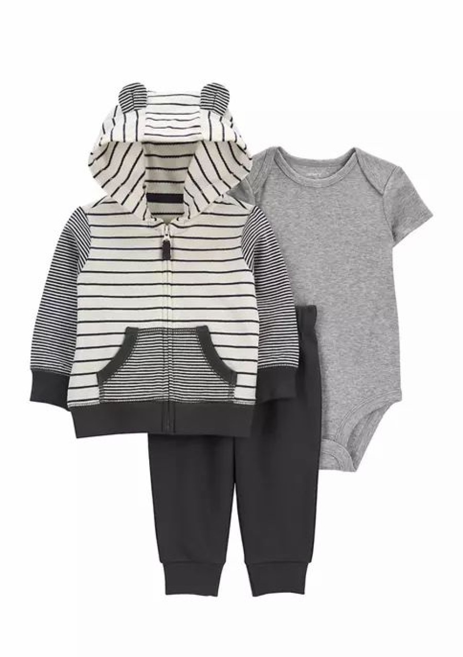 Kids * | Cheapest Carter'S Baby Boys 3-Piece Little Jacket Set Gray (020)